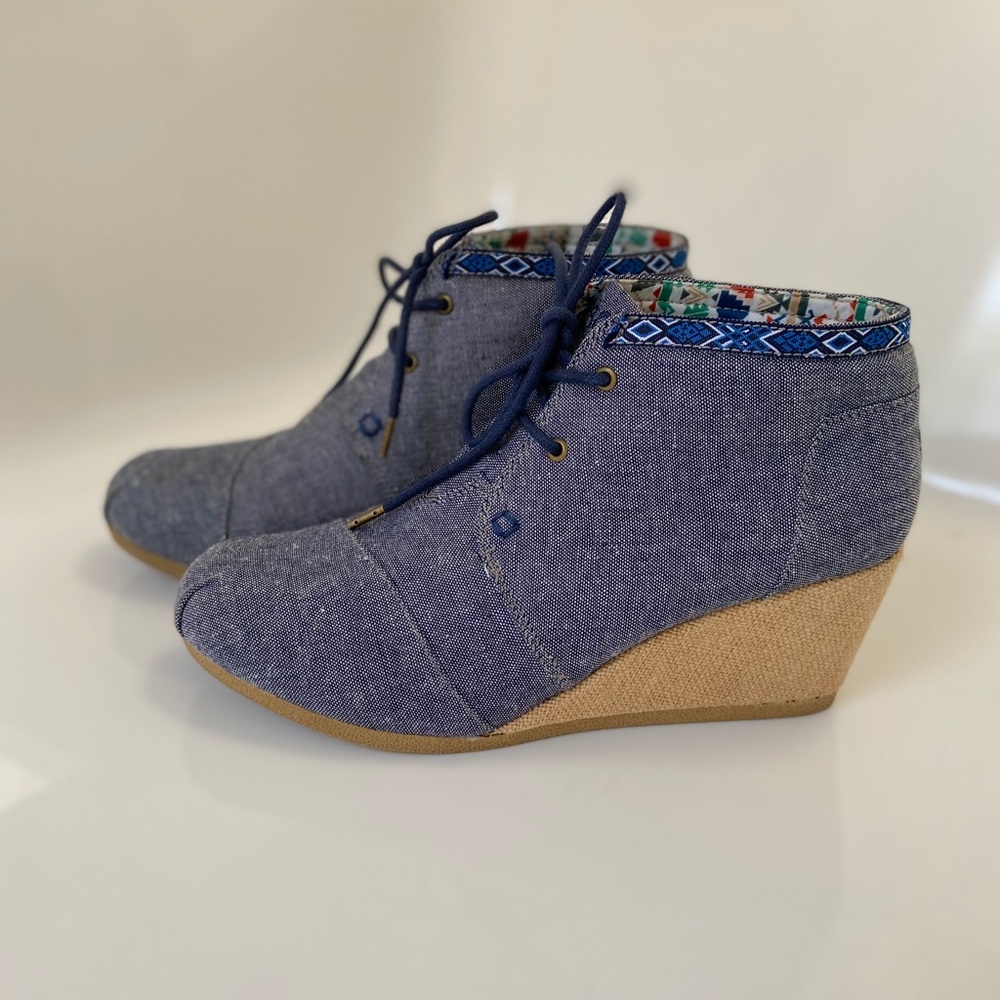 Bobs denim wedge ankle boot